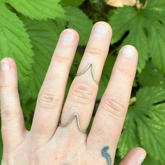 Chevron Ring in Sterling Silver - Custom Size and Coated