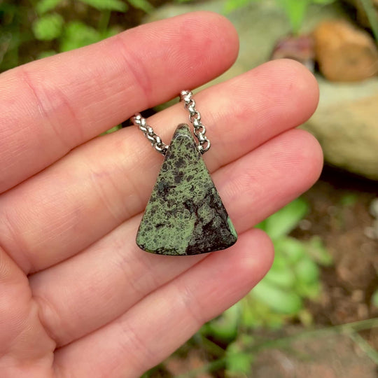 Unique Jasper Pendant Necklace with Custom Chain