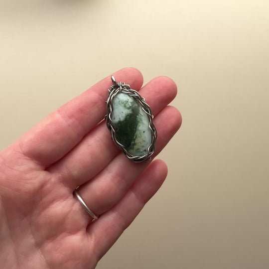 Serpentine Necklace in Sterling Silver, Custom Chain