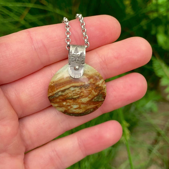 Picture Jasper Necklace with Sterling Silver Bail