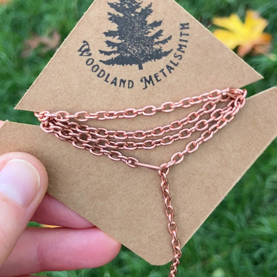 Solid copper chain necklace for men and women