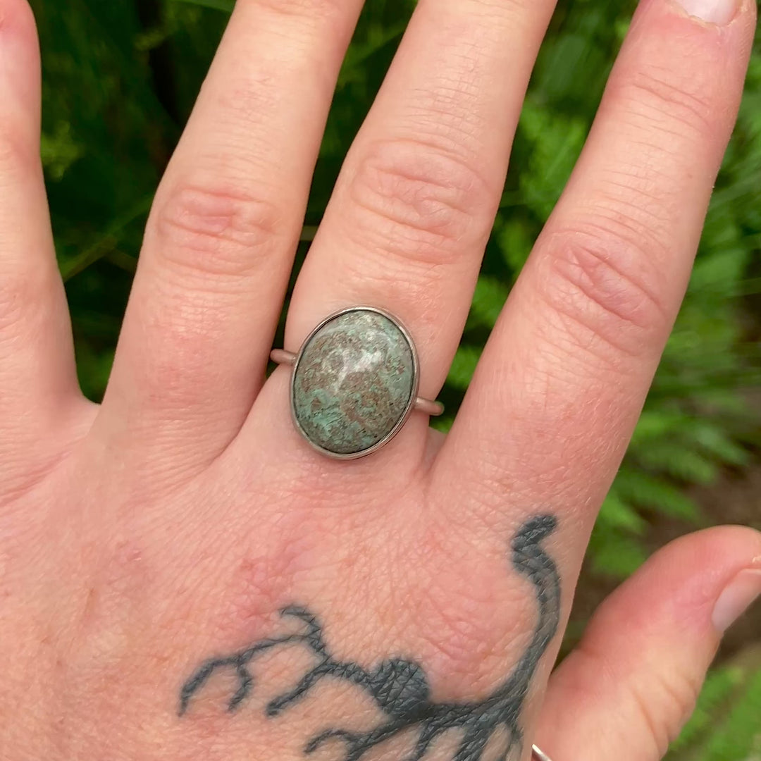 Blue Stone Ring in Sterling Silver 6.5