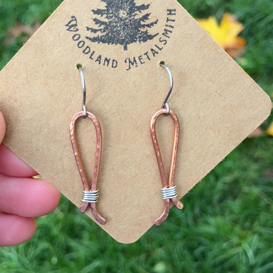 Mixed Metal hammered earrings
