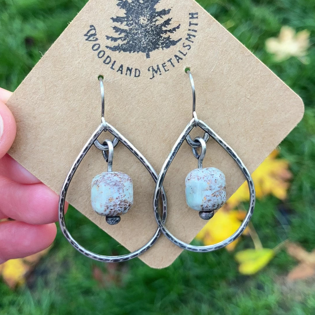Blue Jasper hoop earrings