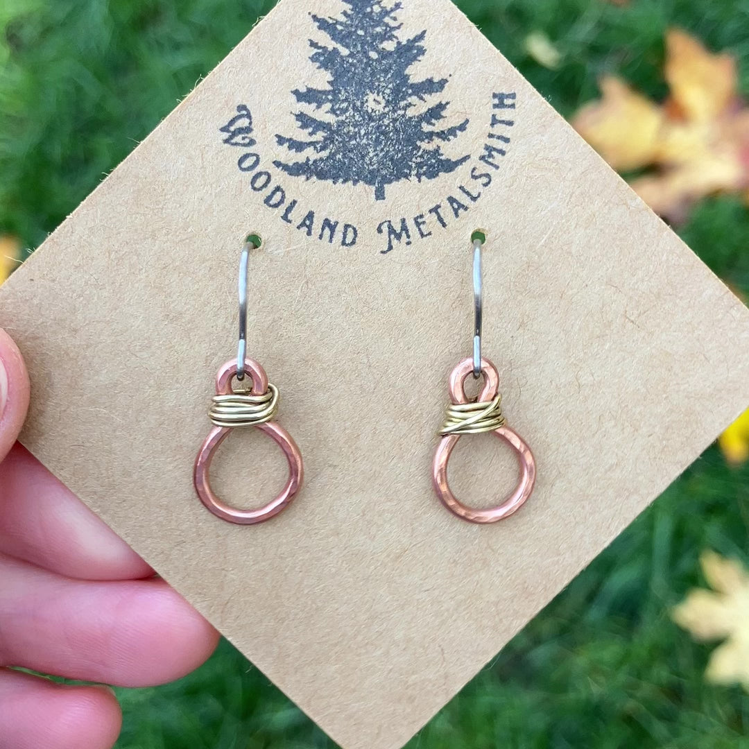 Small mixed metal earrings