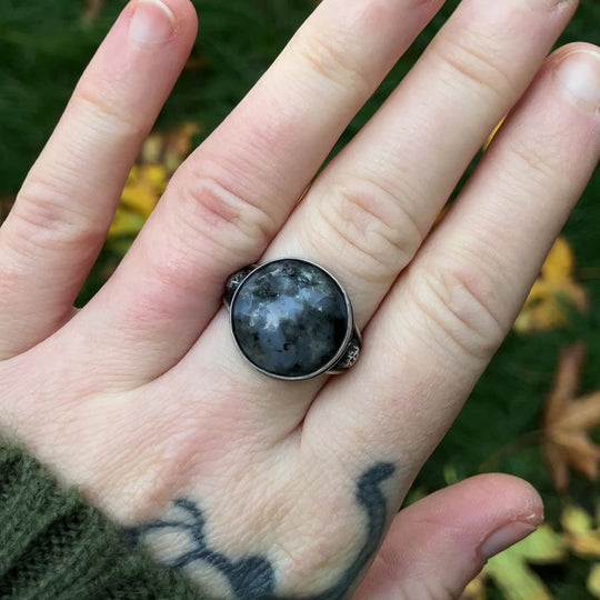 Sterling Silver Moonstone Ring, US Size 6.75
