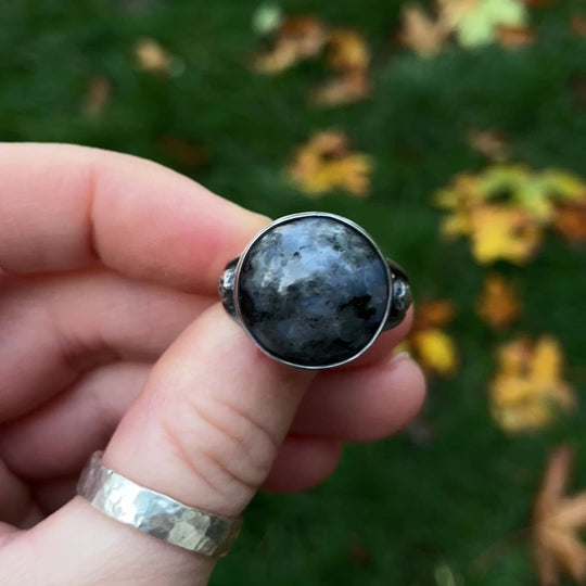 Sterling Silver Moonstone Ring, US Size 6.75