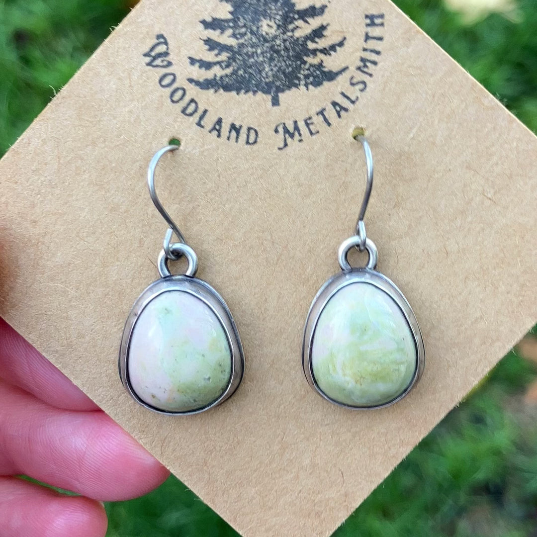 Sterling Silver Unakite earrings