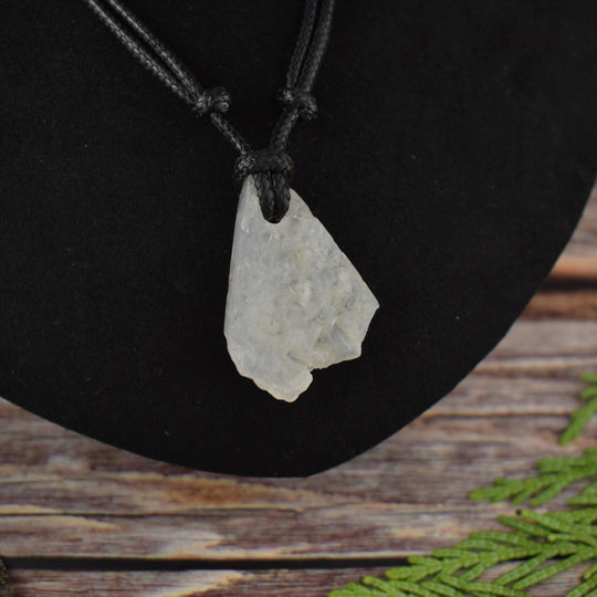 Icy Quartz crystal focal pendant necklace