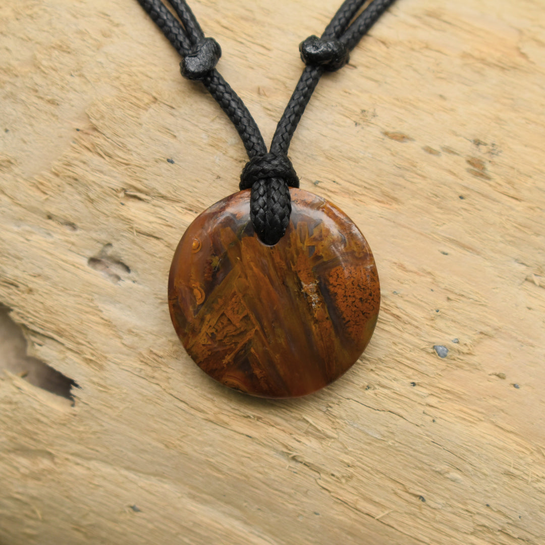 Rare Washington State Sagenite Agate pendant necklace on adjustable cord