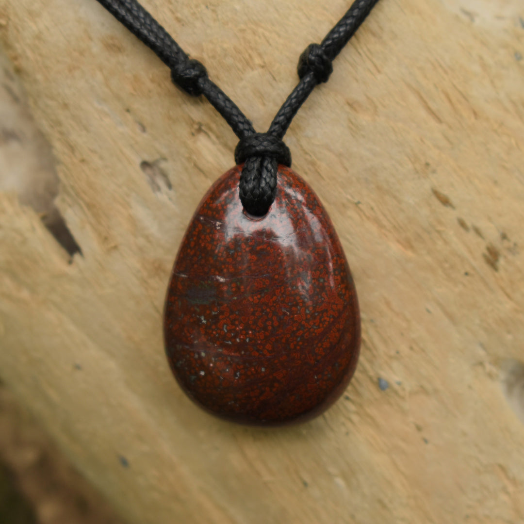 Washington State Red Orbicular Jasper Pendant Necklace