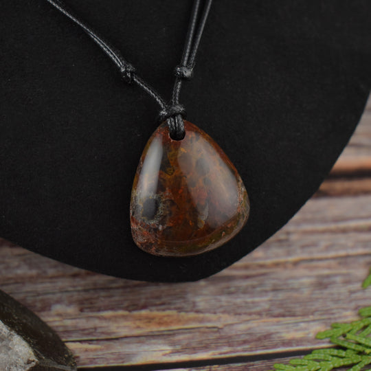 Red Moss Agate focal pendant necklace