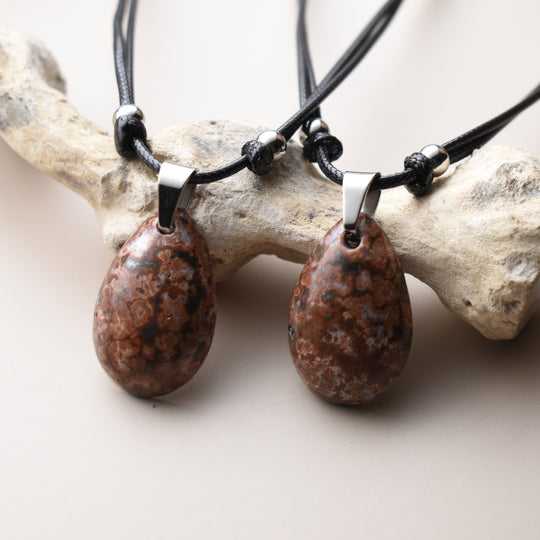 Red and Pink Jasper Necklaces with Adjustable Cord