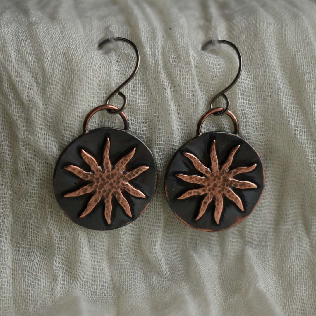 sea star copper earrings