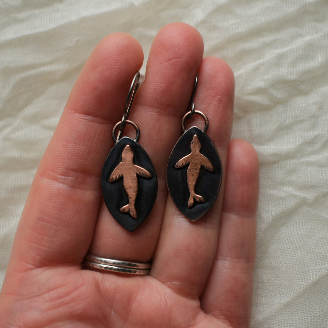 seal copper earrings