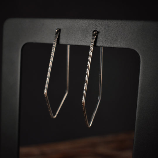 Silver geometric hoop earrings