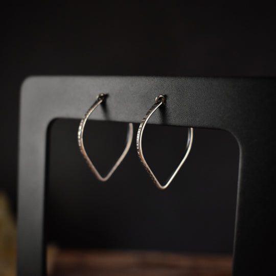 Silver Petal Hoops Earrings