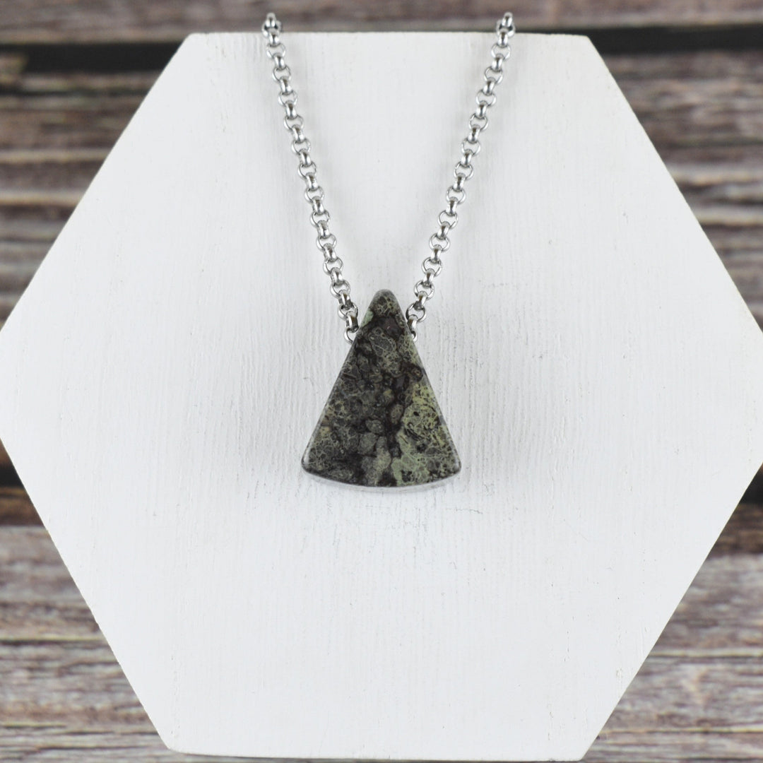 Unique Jasper Pendant Necklace with Custom Chain