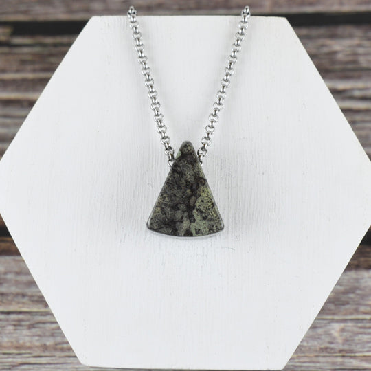 Unique Jasper Pendant Necklace with Custom Chain