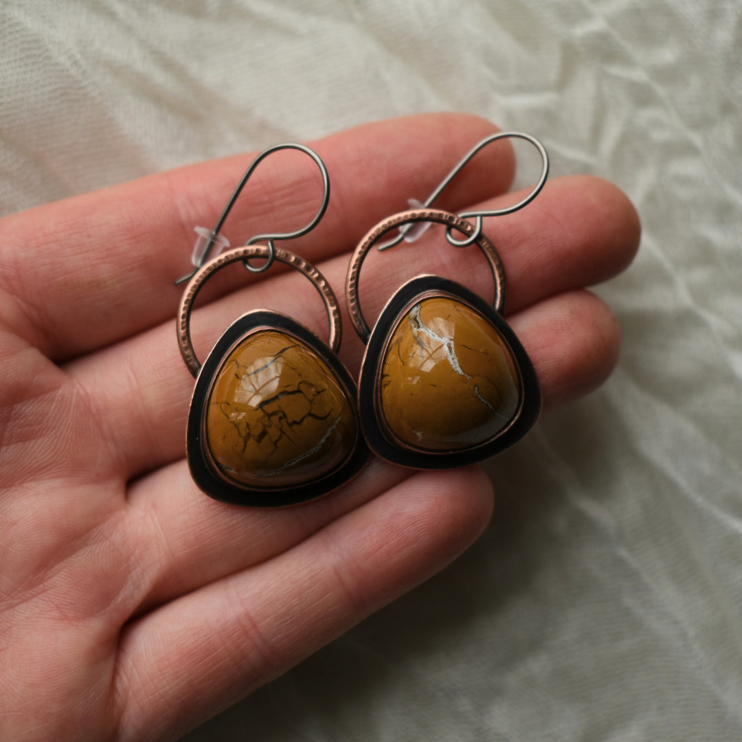 unique yellow jasper earrings