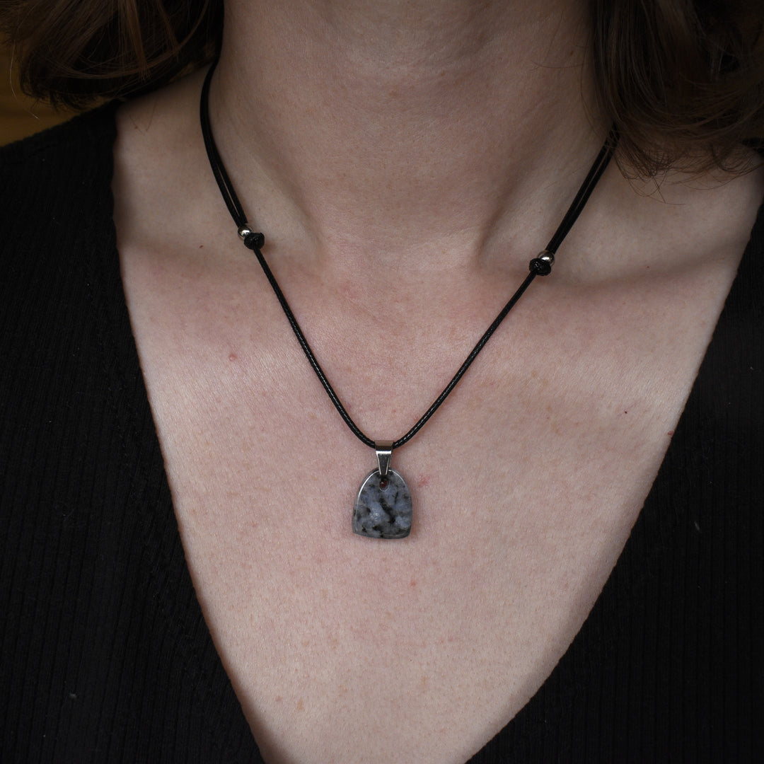 Moonstone Pendant Necklaces, Adjustable Poly Cord