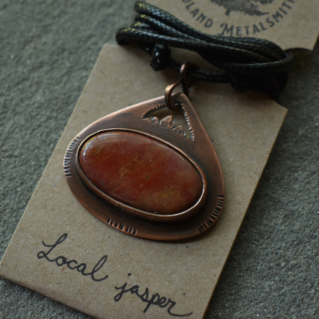 washington red jasper copper necklace