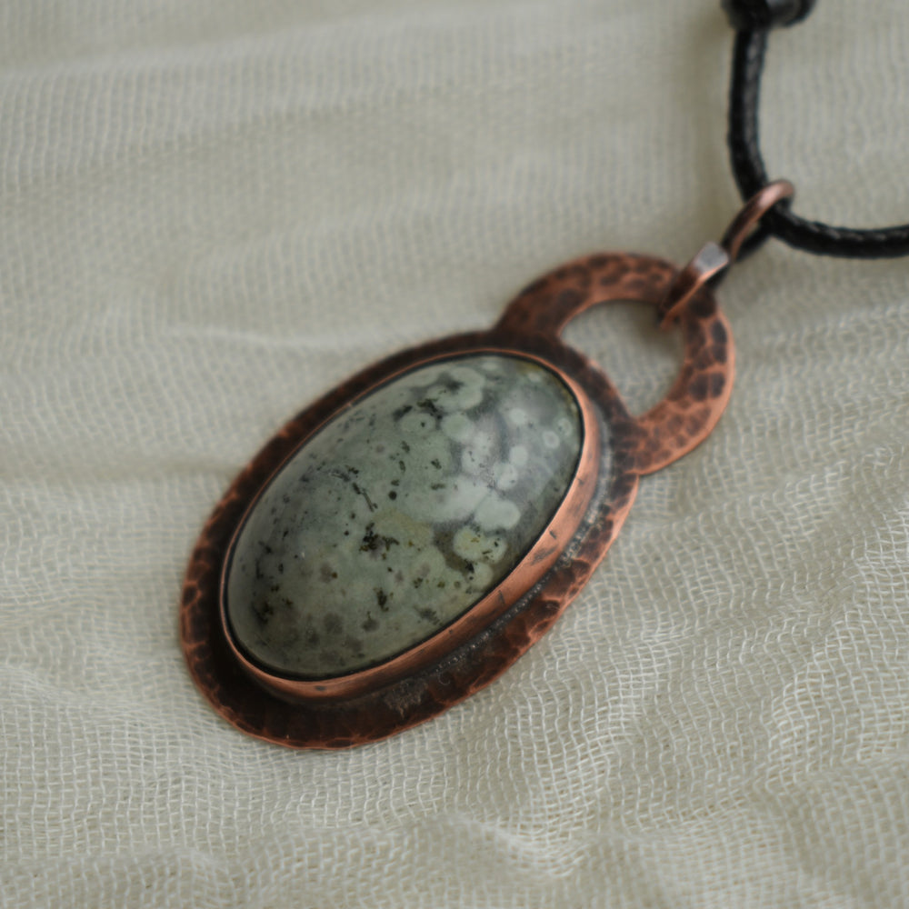 unique washington state variolite copper pendant necklace