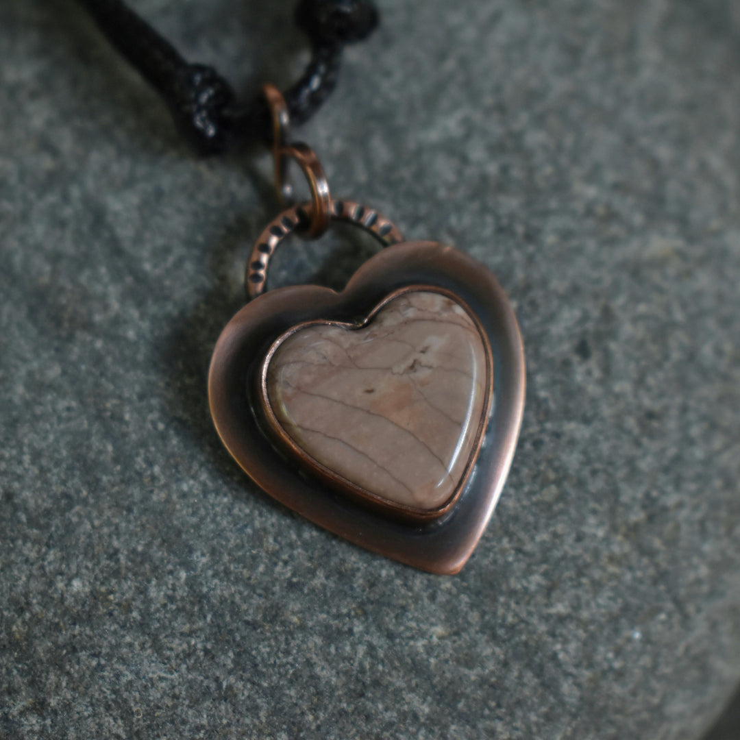 willow creek heart copper necklace