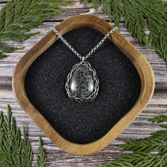 Wire Wrapped Purple Variolite Pendant in Silver (Necklace Sold Separately) - Woodland Metalsmith