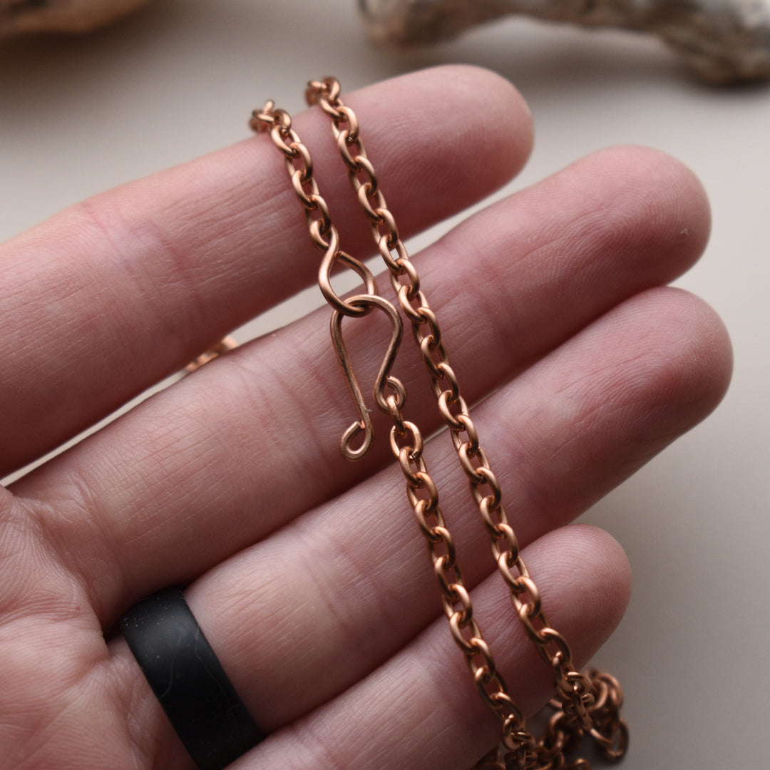 Pure Copper Cable Chain Necklace, Choose Length
