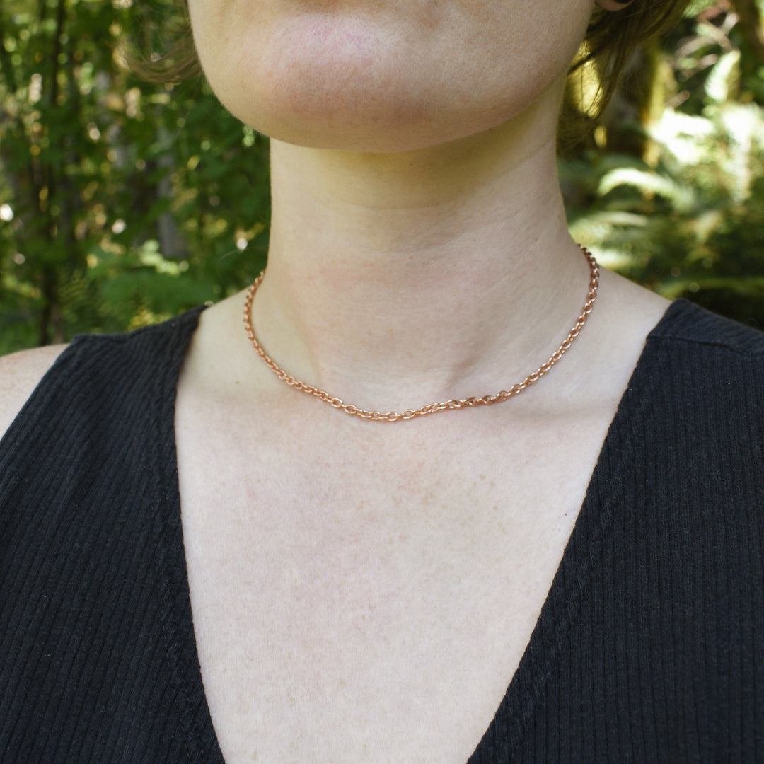 Pure Copper Cable Chain Necklace, Choose Length