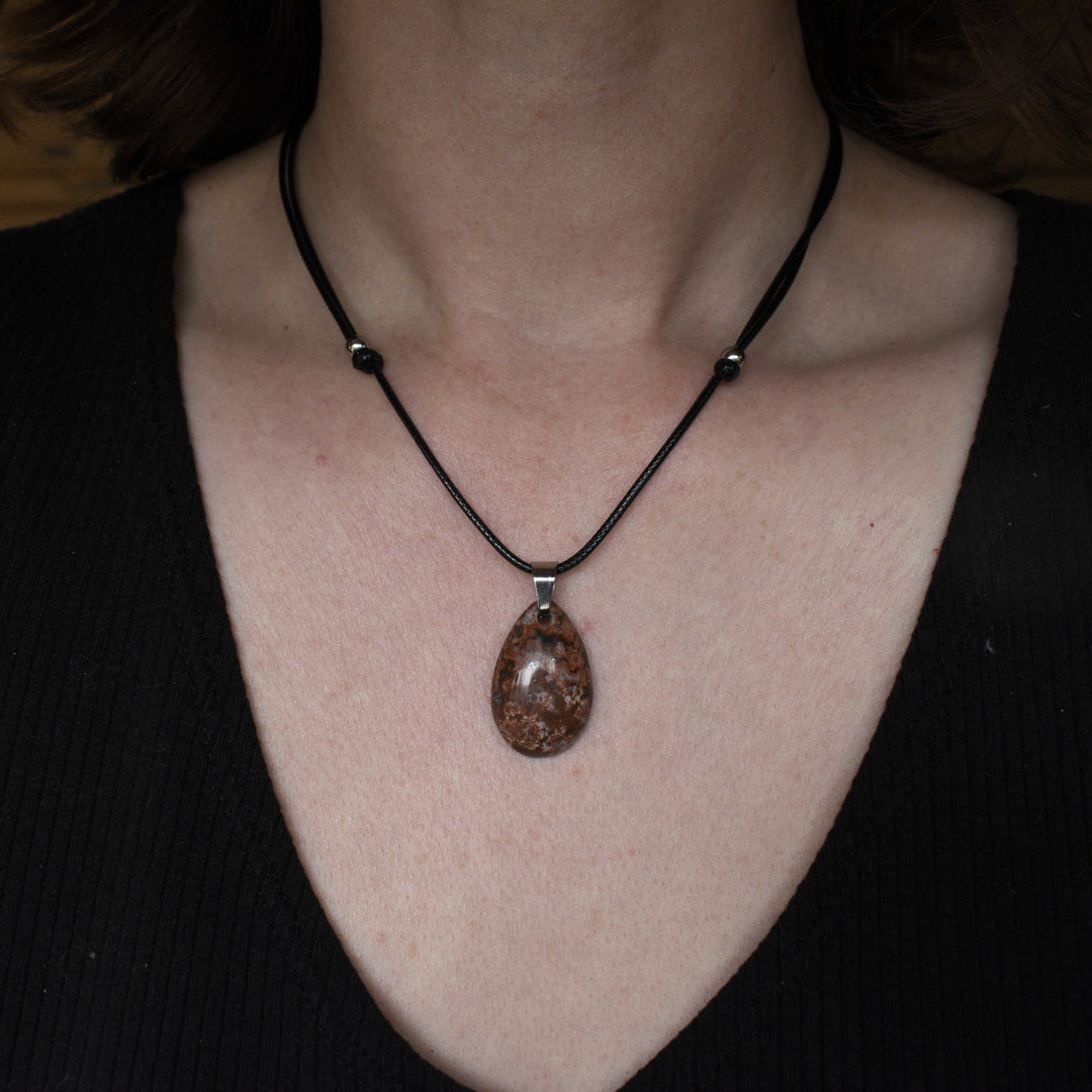 Red and Pink Jasper Necklaces with Adjustable Cord