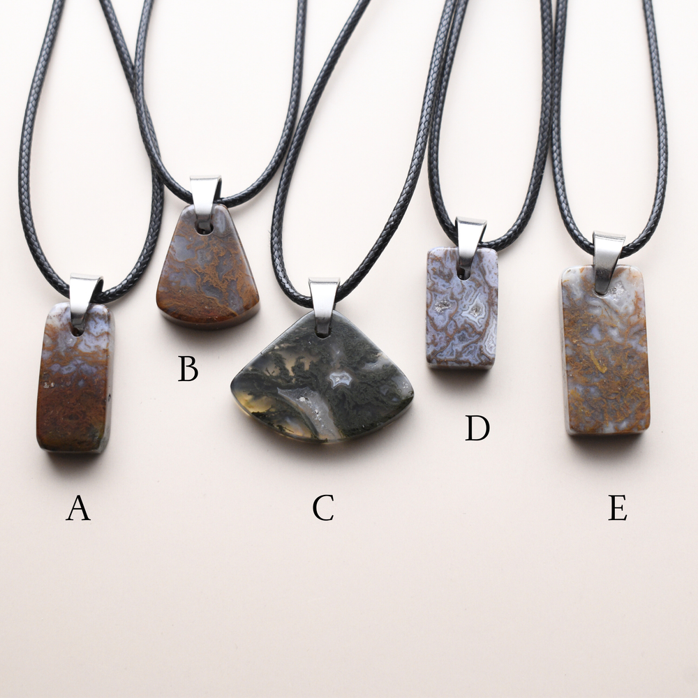 Oregon Moss Agate Pendant Necklaces