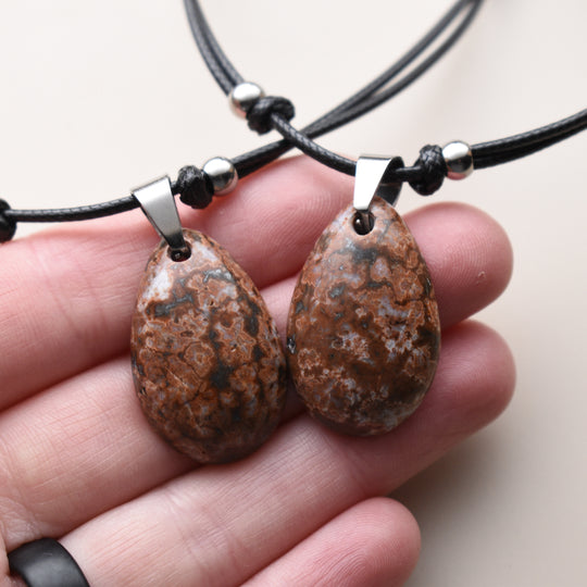 Red and Pink Jasper Necklaces with Adjustable Cord