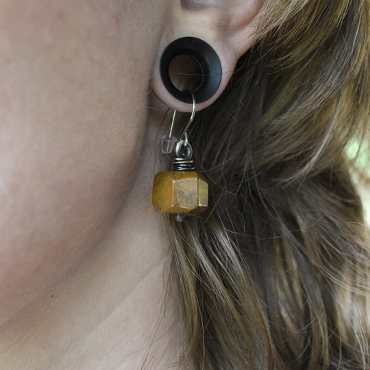 Yellow Jasper and Sterling silver dangle earrings