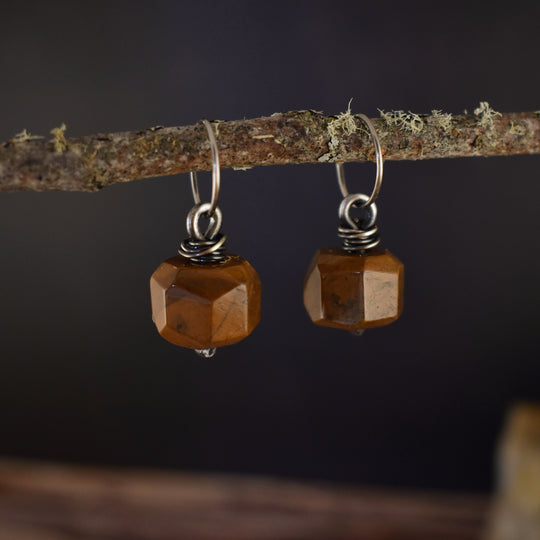 Yellow Jasper silver earrings